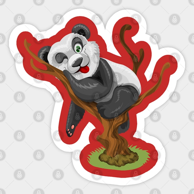 Sleeping Panda Sticker by Mako Design 